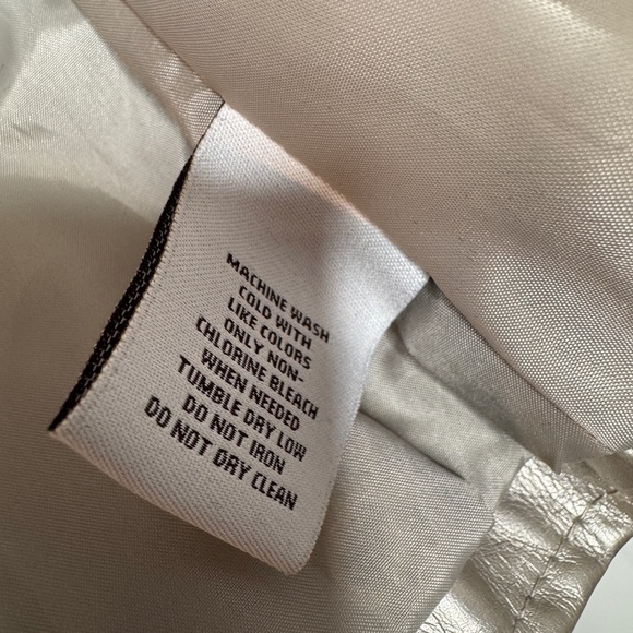 *NWT* Vintage Women’s Jaclyn Smith Faux Leather Metallic Pewter Jacket Sz XL - Picture 3 of 9